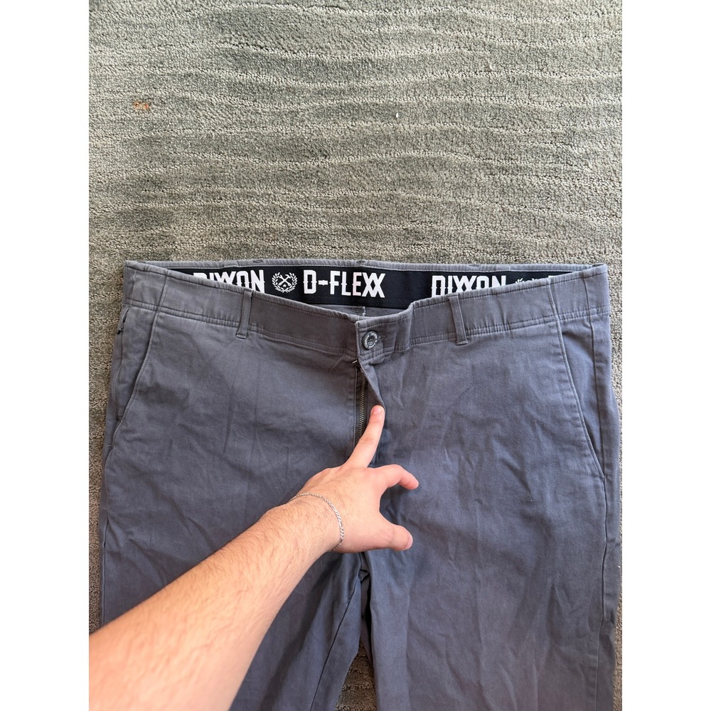 Dixxon D-Flexx Mens Work Pants 42x28 Charcoal Gray Chino Stretch Twill Trousers - Picture 2 of 8